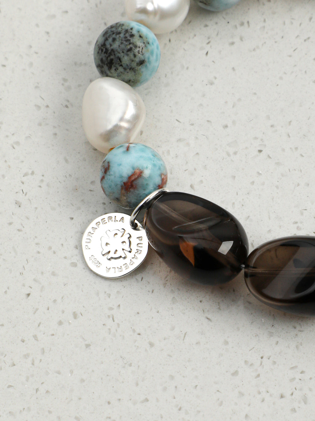 SENLORE Larimar Crystal Pearl Bracelet – Lifestyle Shot