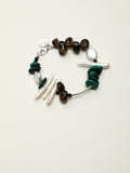 SENLORE Malachite Smoky Quartz Pearl Bracelet – Detail Close-up