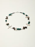 SENLORE Malachite Baroque Freeform Crystal Necklace – Detail Close-up