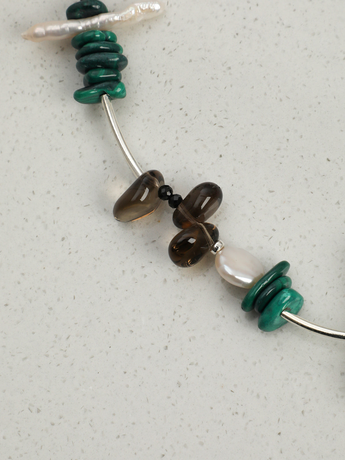 SENLORE Malachite Baroque Freeform Crystal Necklace – Lifestyle Shot