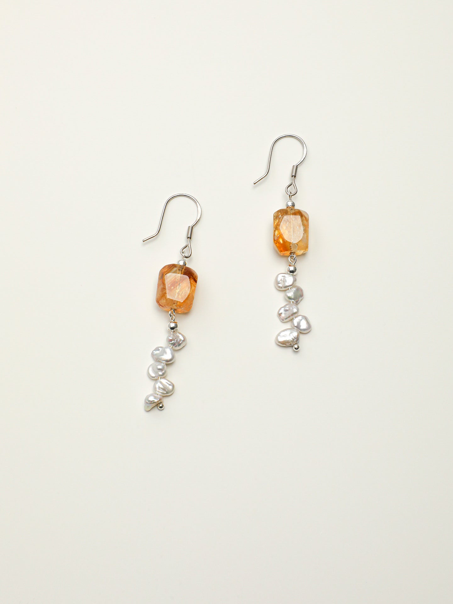 SENLORE Citrine Rice Bead Earrings – Detail Close-up