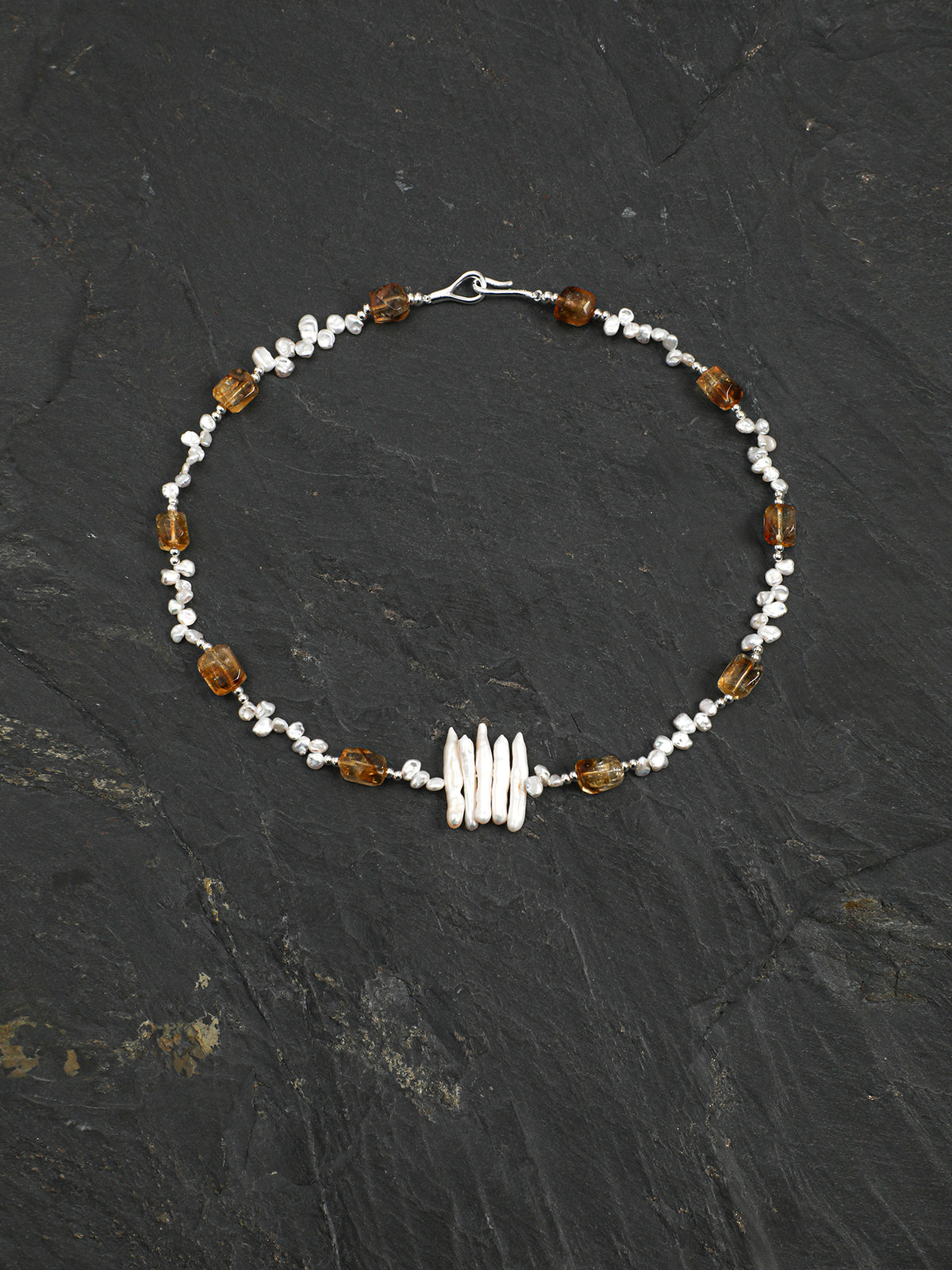 Brazilian Citrine Baroque Freeform Necklace