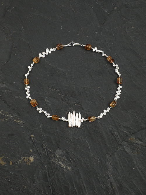 Brazilian Citrine Baroque Freeform Necklace