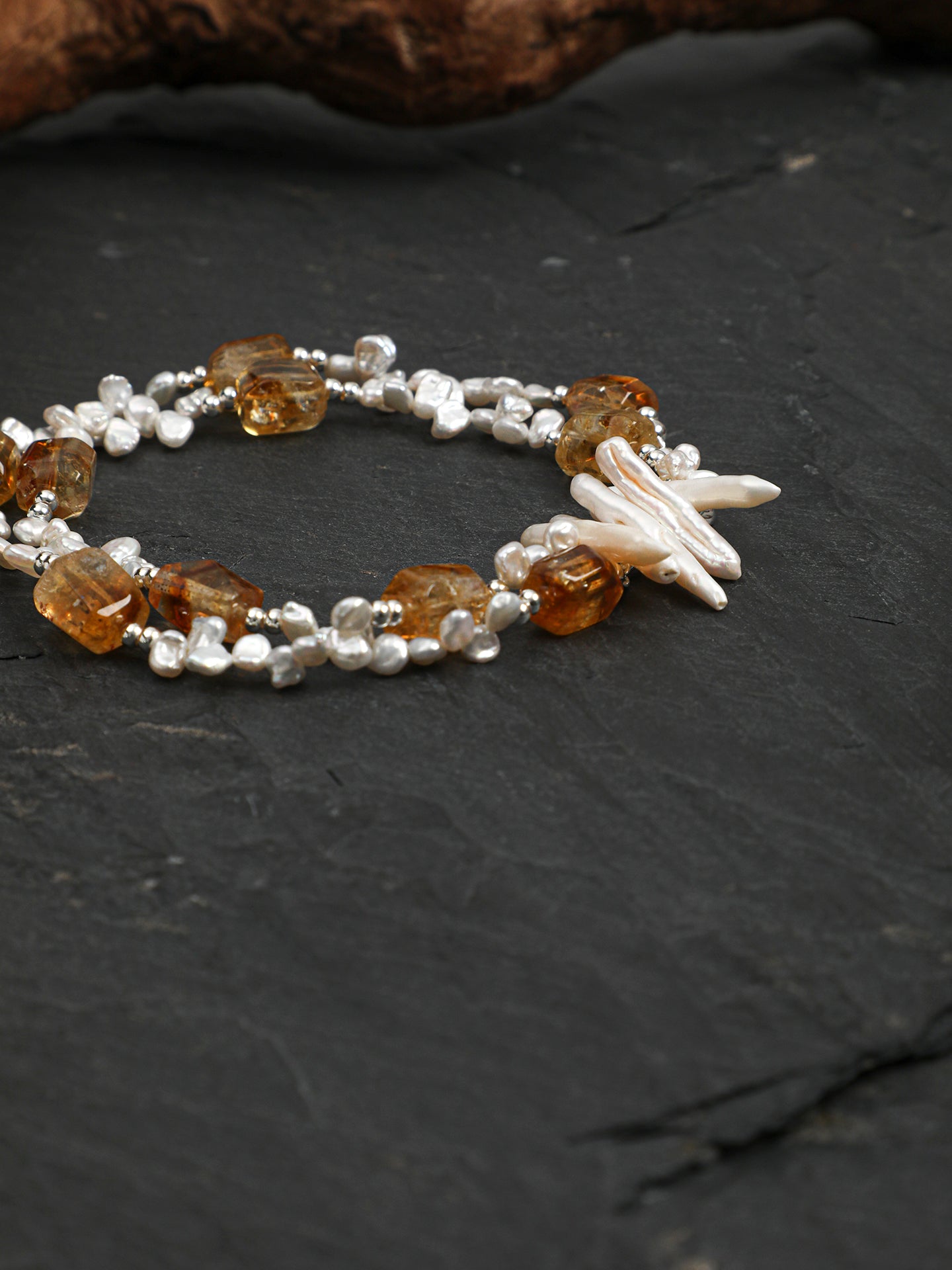 Brazilian Citrine Baroque Freeform Necklace