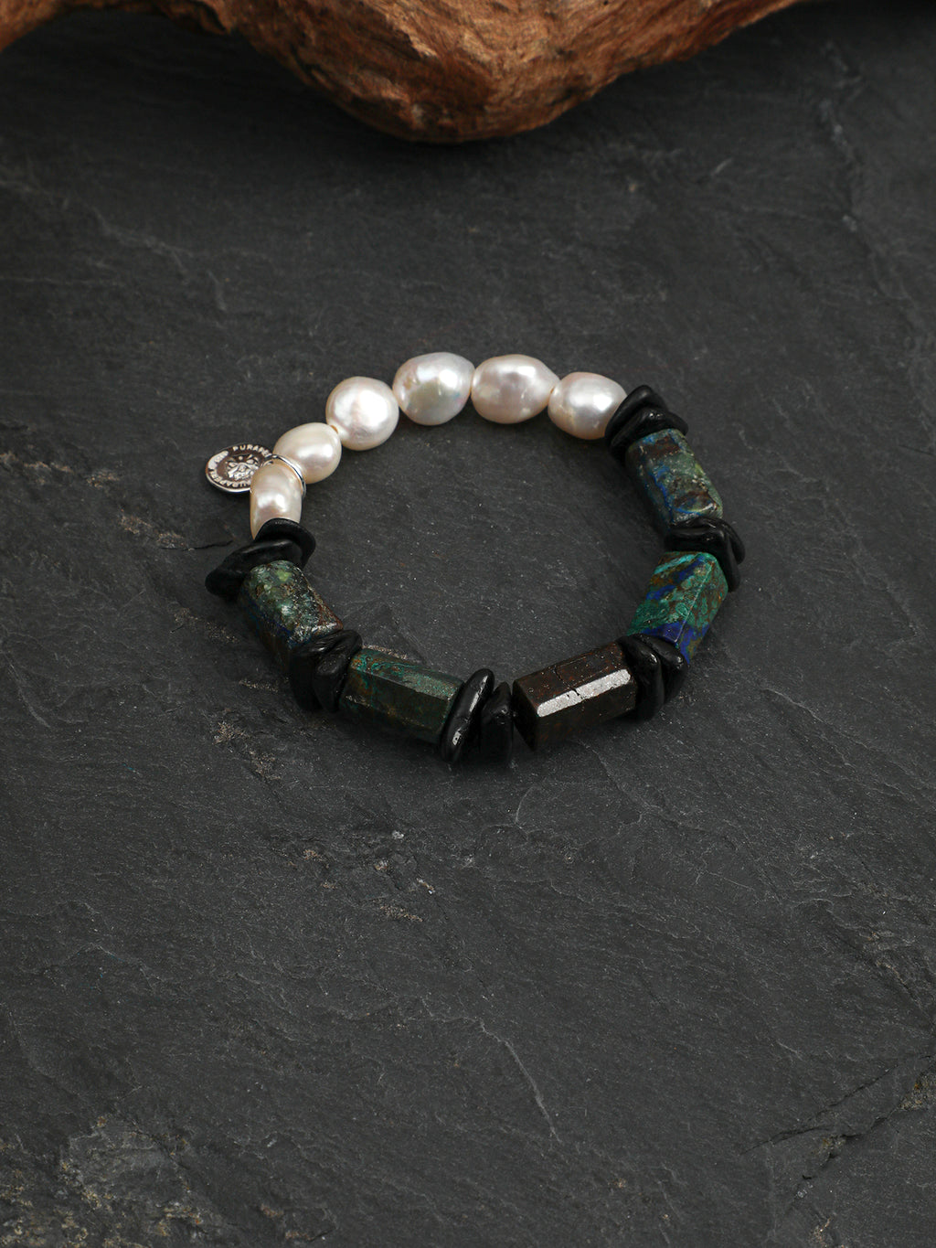 SENLORE Blue Copper Ore Pearl Bracelet – Side View