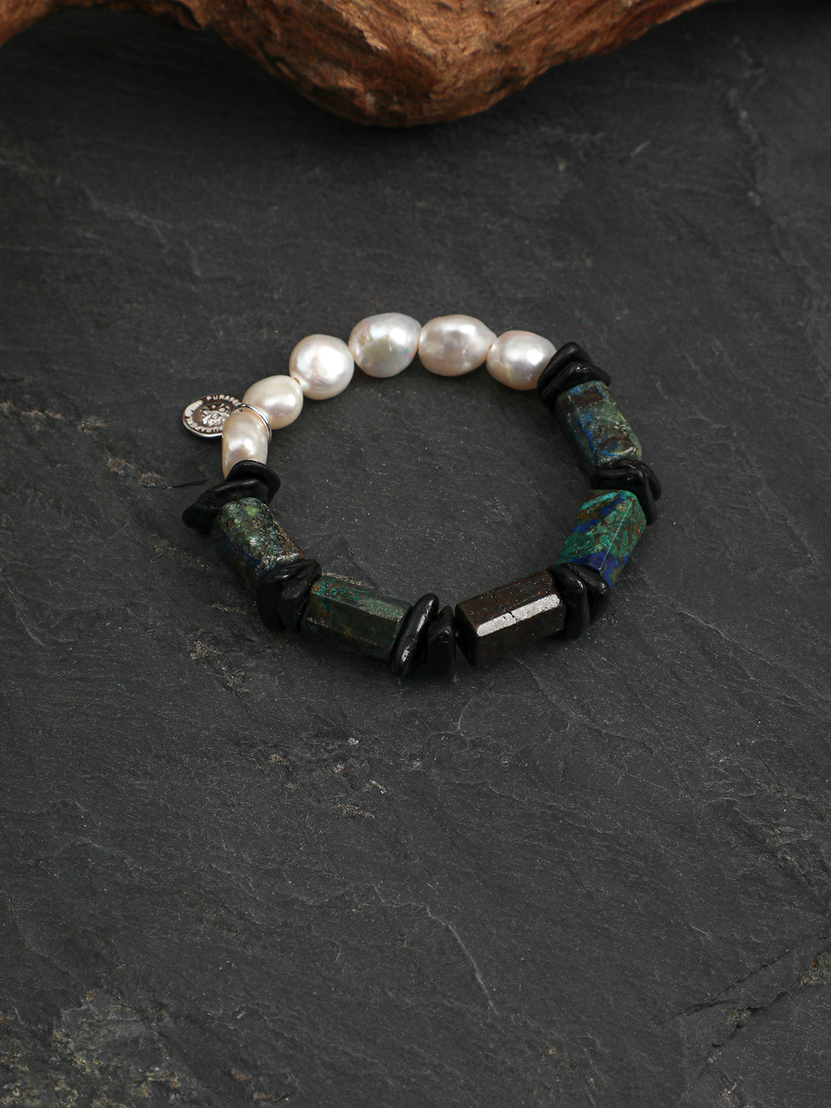 SENLORE Blue Copper Ore Pearl Bracelet – Side View