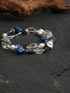 SENLORE Lapis Lazuli Crystal Freeform Necklace – Side View