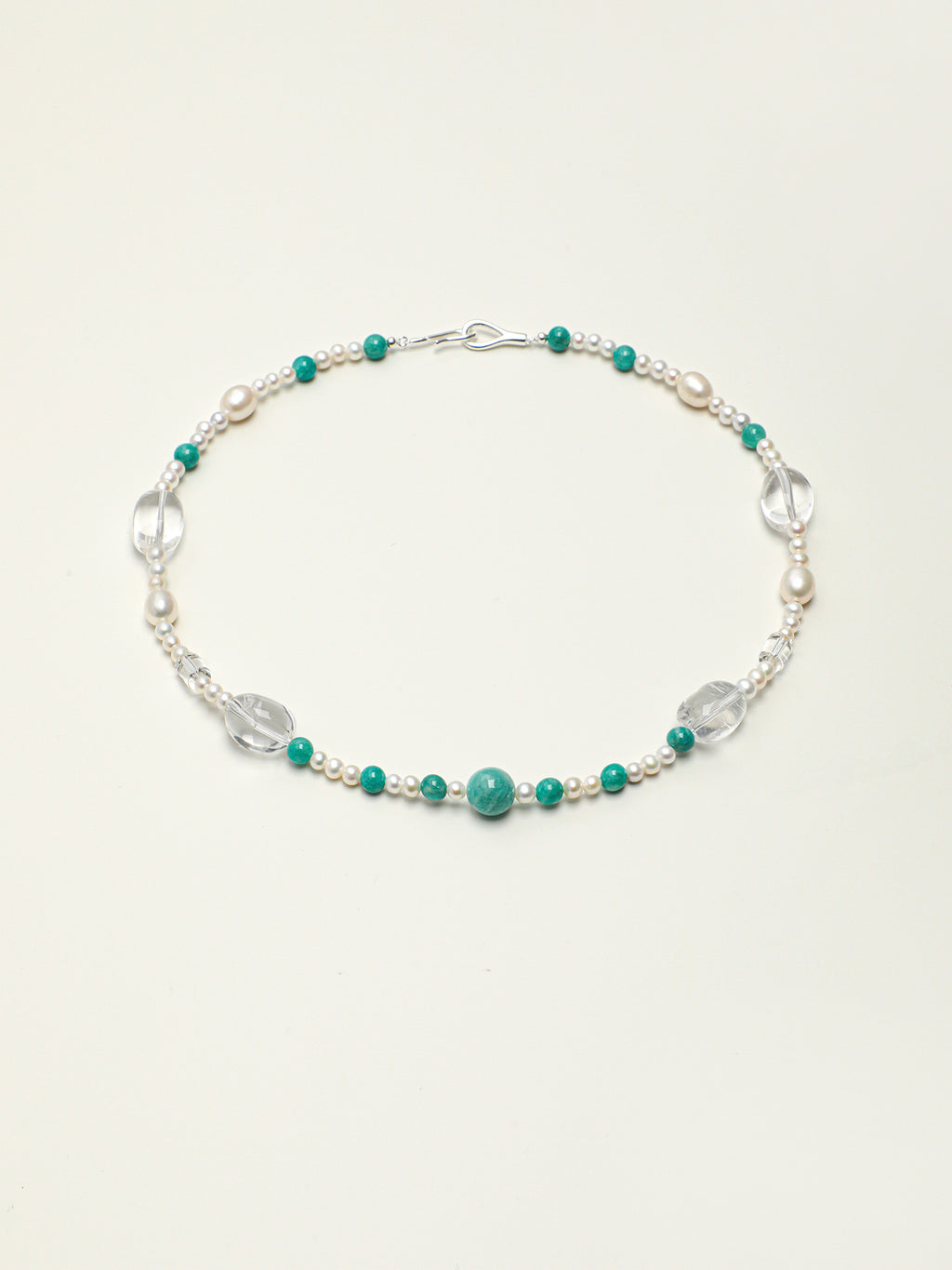 SENLORE Amazonite Crystal Pearl Necklace – Front View