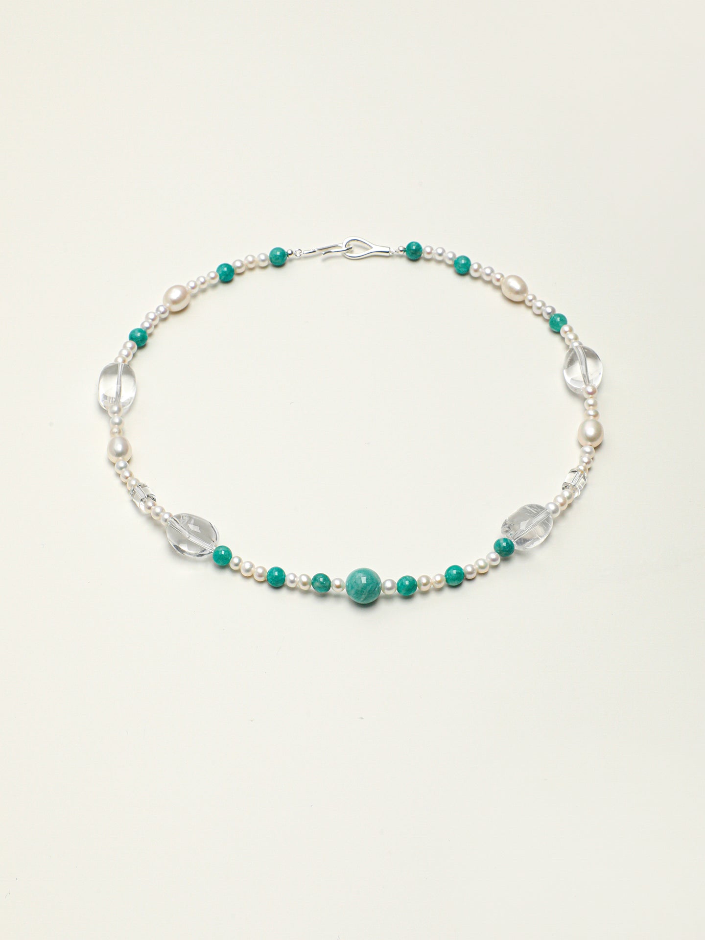 SENLORE Amazonite Crystal Pearl Necklace – Front View