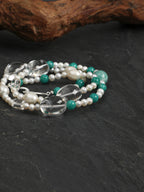 SENLORE Amazonite Crystal Pearl Necklace – Side View