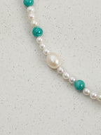 SENLORE Amazonite Crystal Pearl Necklace – Lifestyle Shot