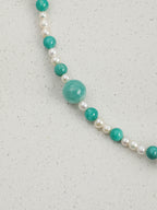 SENLORE Amazonite Crystal Pearl Necklace – Lifestyle Shot