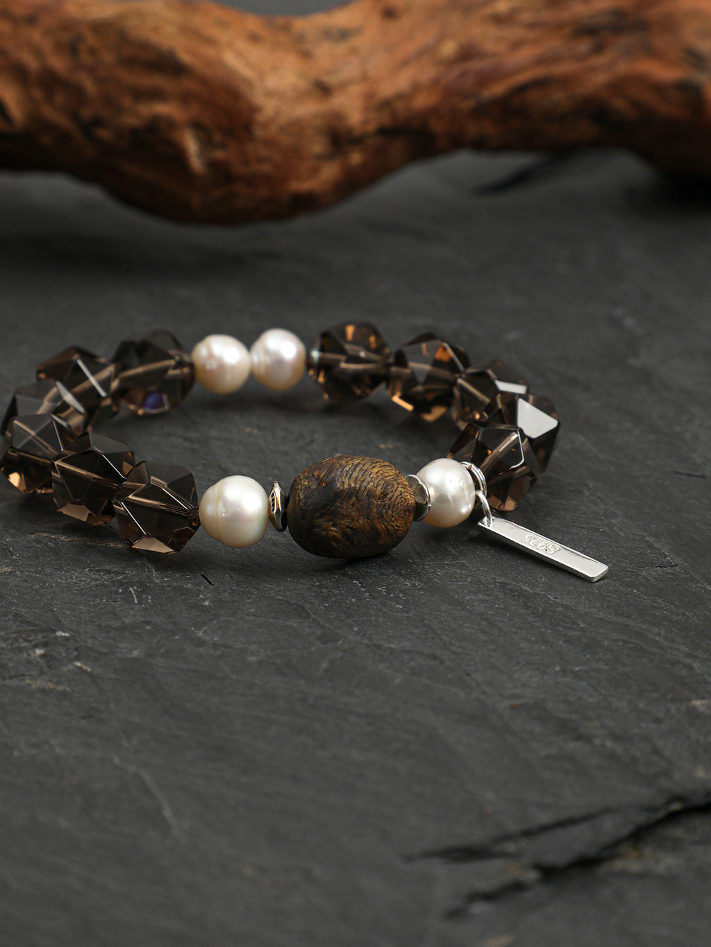 SENLORE Forest Wood Crystal Bracelet – Front View