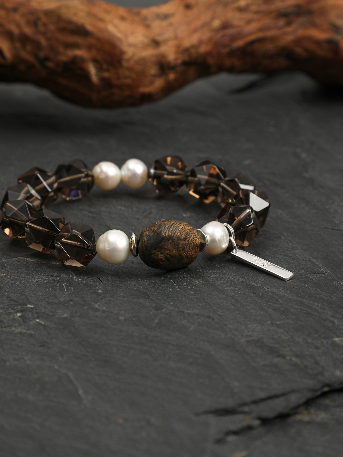 SENLORE Forest Wood Crystal Bracelet – Front View