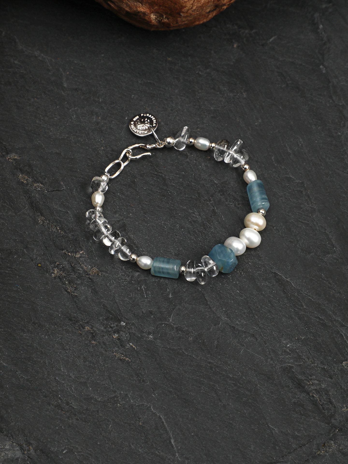 SENLORE Sky Blue Crystal Bracelet – Side View