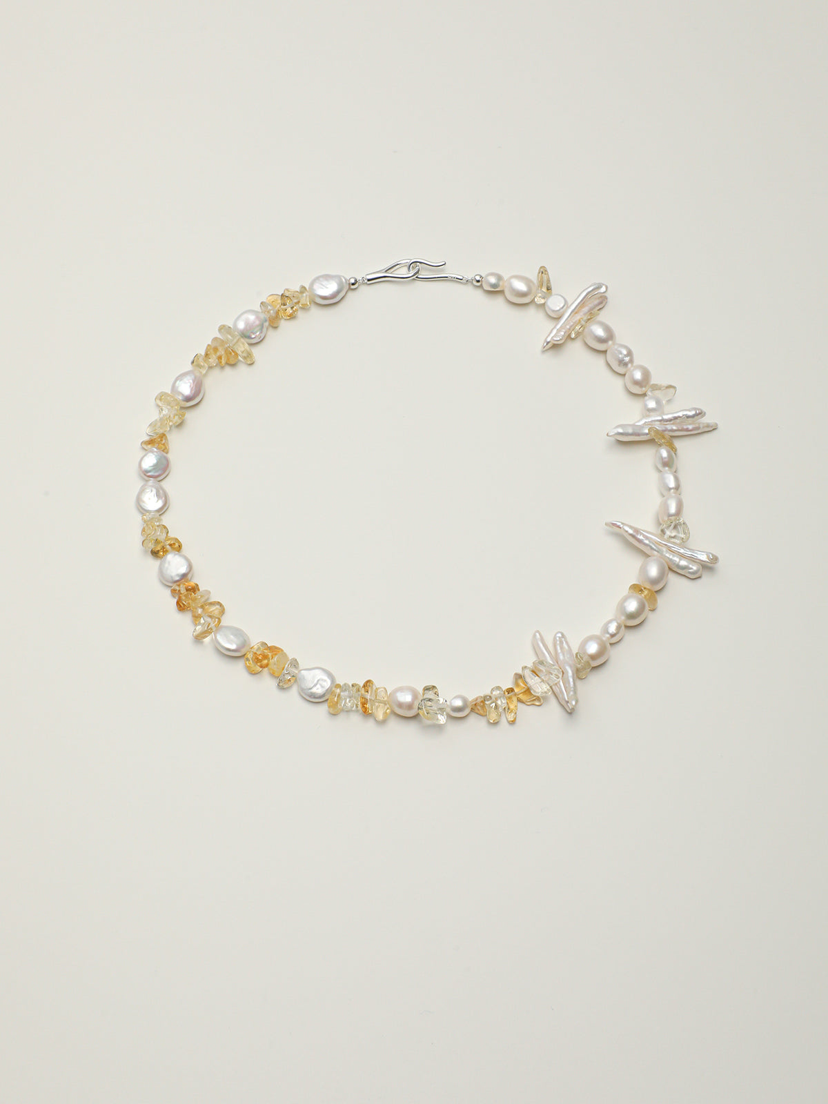 SENLORE Citrine Baroque Freeform Necklace – Front View