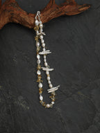 SENLORE Citrine Baroque Freeform Necklace – Detail Close-up