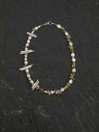 SENLORE Citrine Baroque Freeform Necklace – Side View