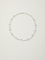 SENLORE Blue Topaz Drop Pearl Necklace – Front View
