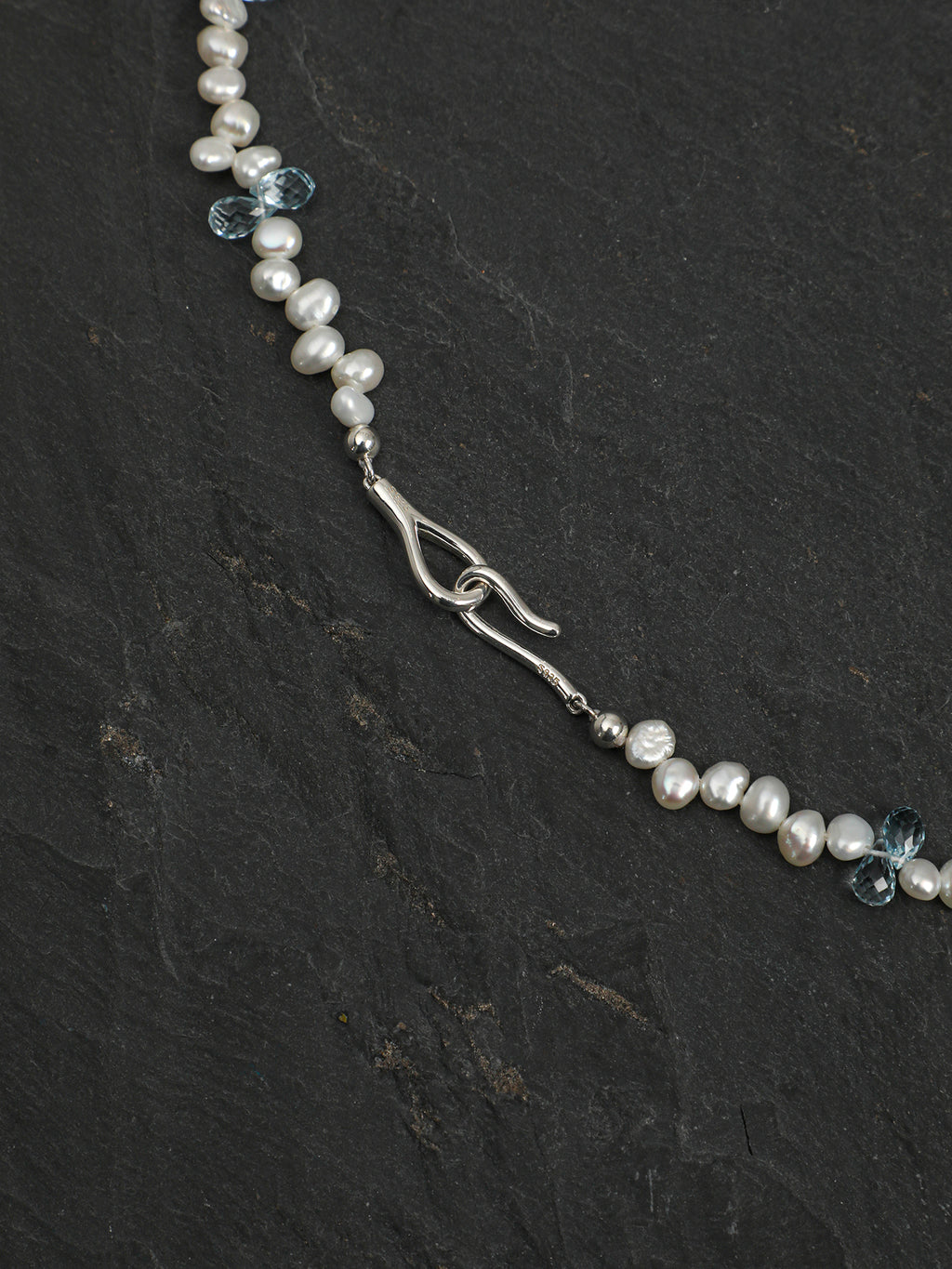 SENLORE Blue Topaz Drop Pearl Necklace – Lifestyle Shot