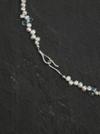 SENLORE Blue Topaz Drop Pearl Necklace – Lifestyle Shot