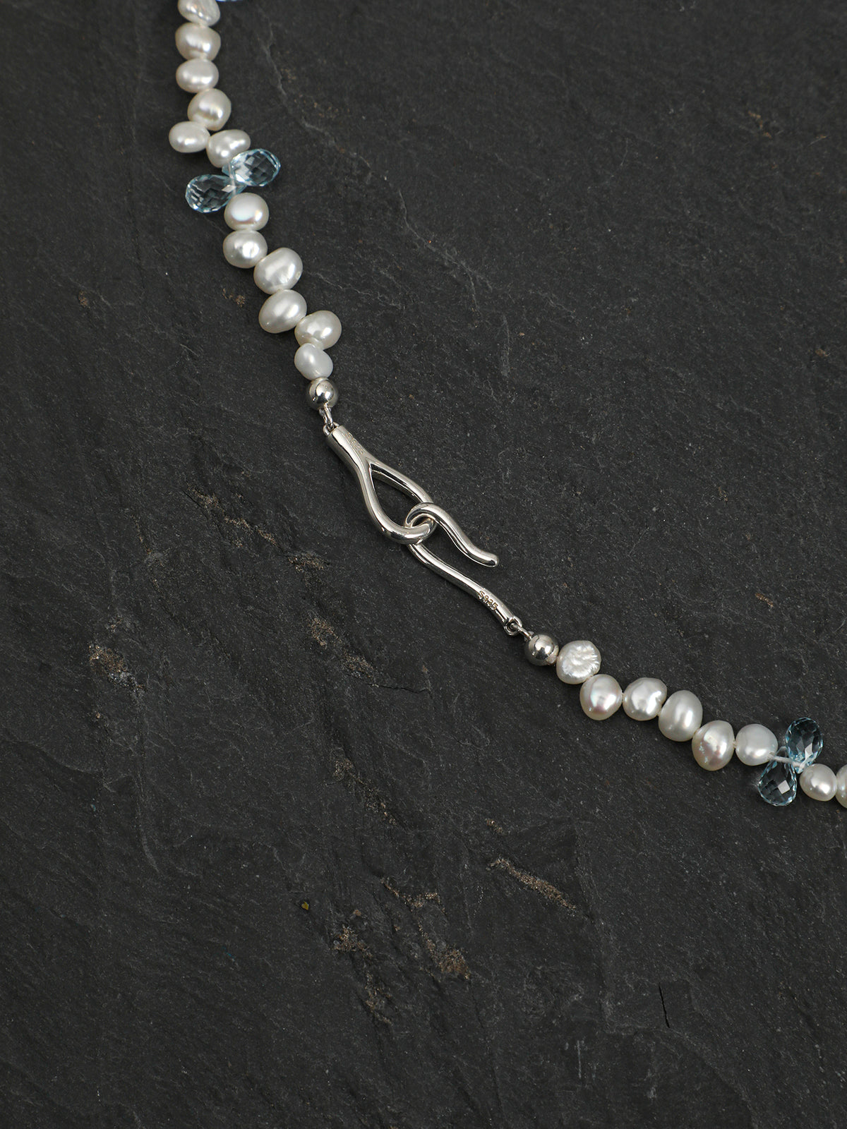 SENLORE Blue Topaz Drop Pearl Necklace – Lifestyle Shot