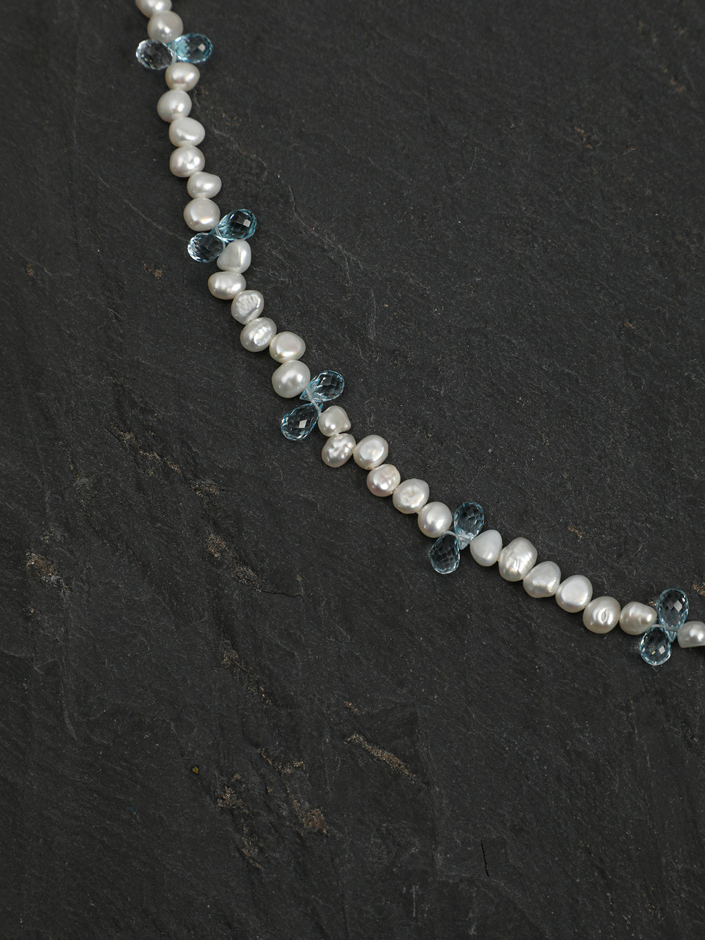 SENLORE Blue Topaz Drop Pearl Necklace – Lifestyle Shot