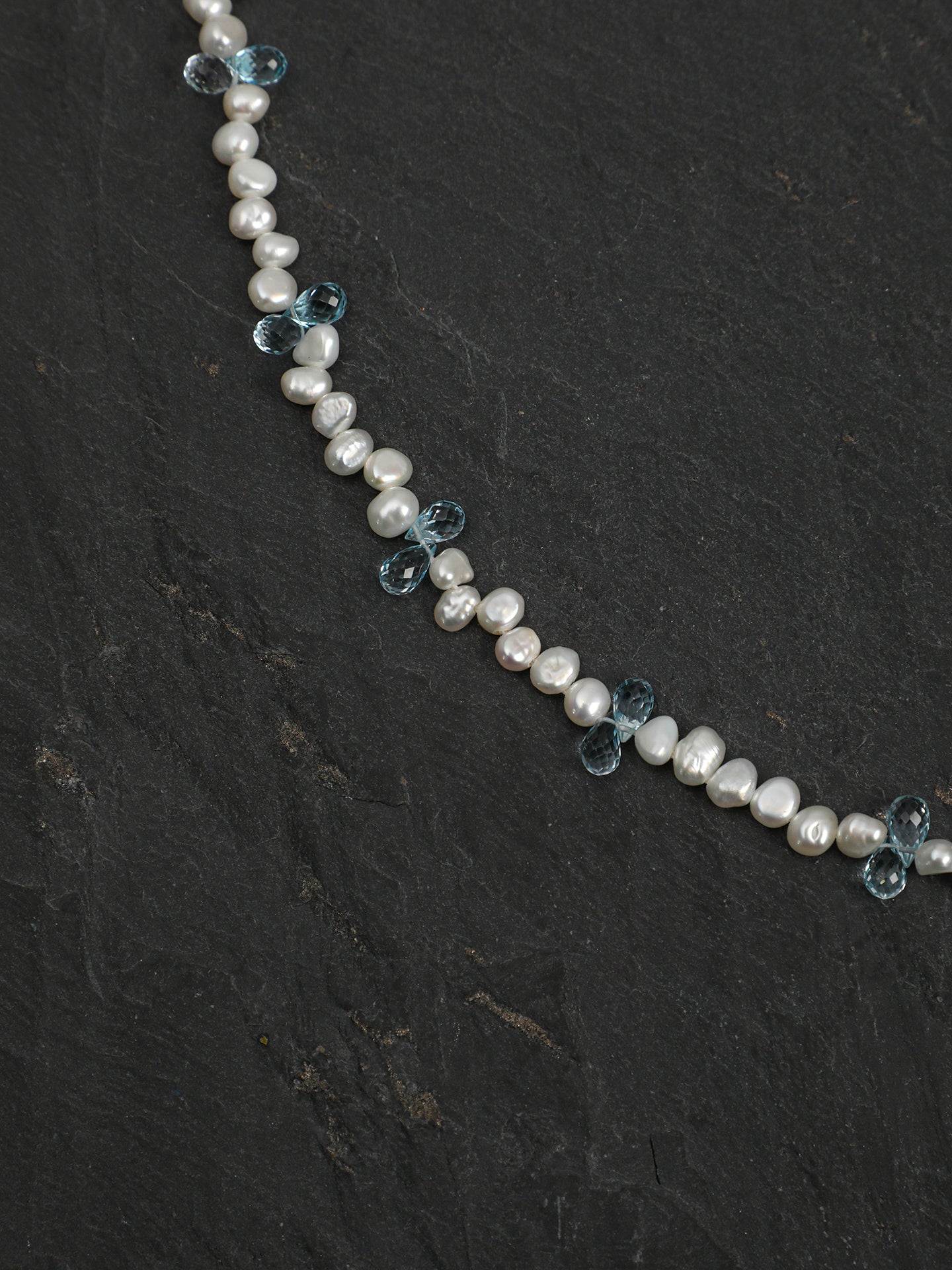 SENLORE Blue Topaz Drop Pearl Necklace – Lifestyle Shot
