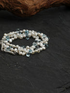SENLORE Blue Topaz Drop Pearl Necklace – Lifestyle Shot