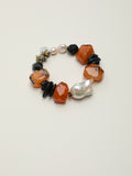 Persian Agate Baroque Bracelet — large baroque pearl, faceted black agate, baroque pearl | SENLORE