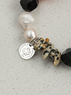 Persian Agate Baroque Bracelet — large baroque pearl, faceted black agate, baroque pearl | SENLORE