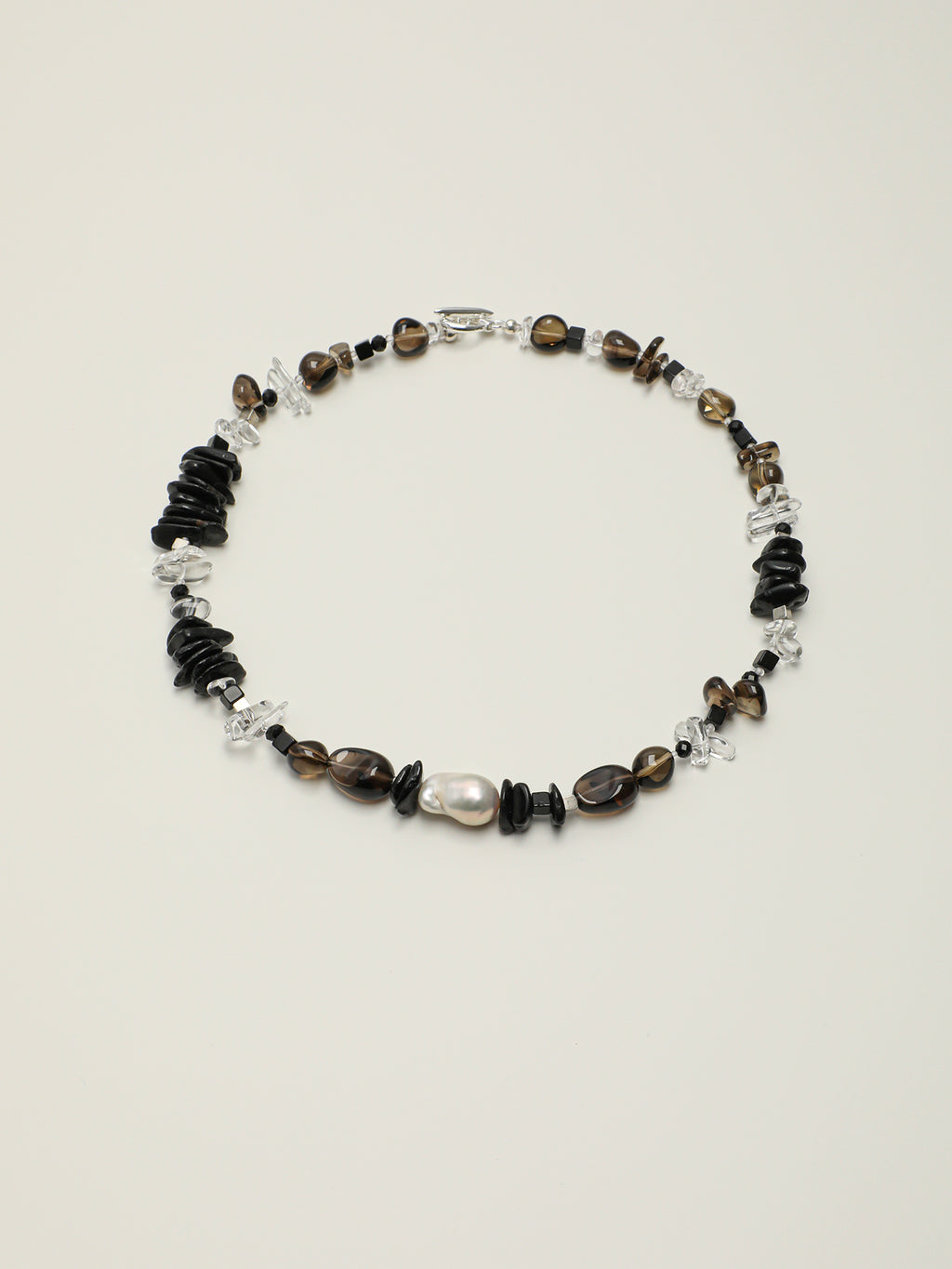 Nature's Palette Smoky Quartz Freeform Necklace — smoky quartz teardrop, smoky quartz long nuggets, cl... | PuraPerla