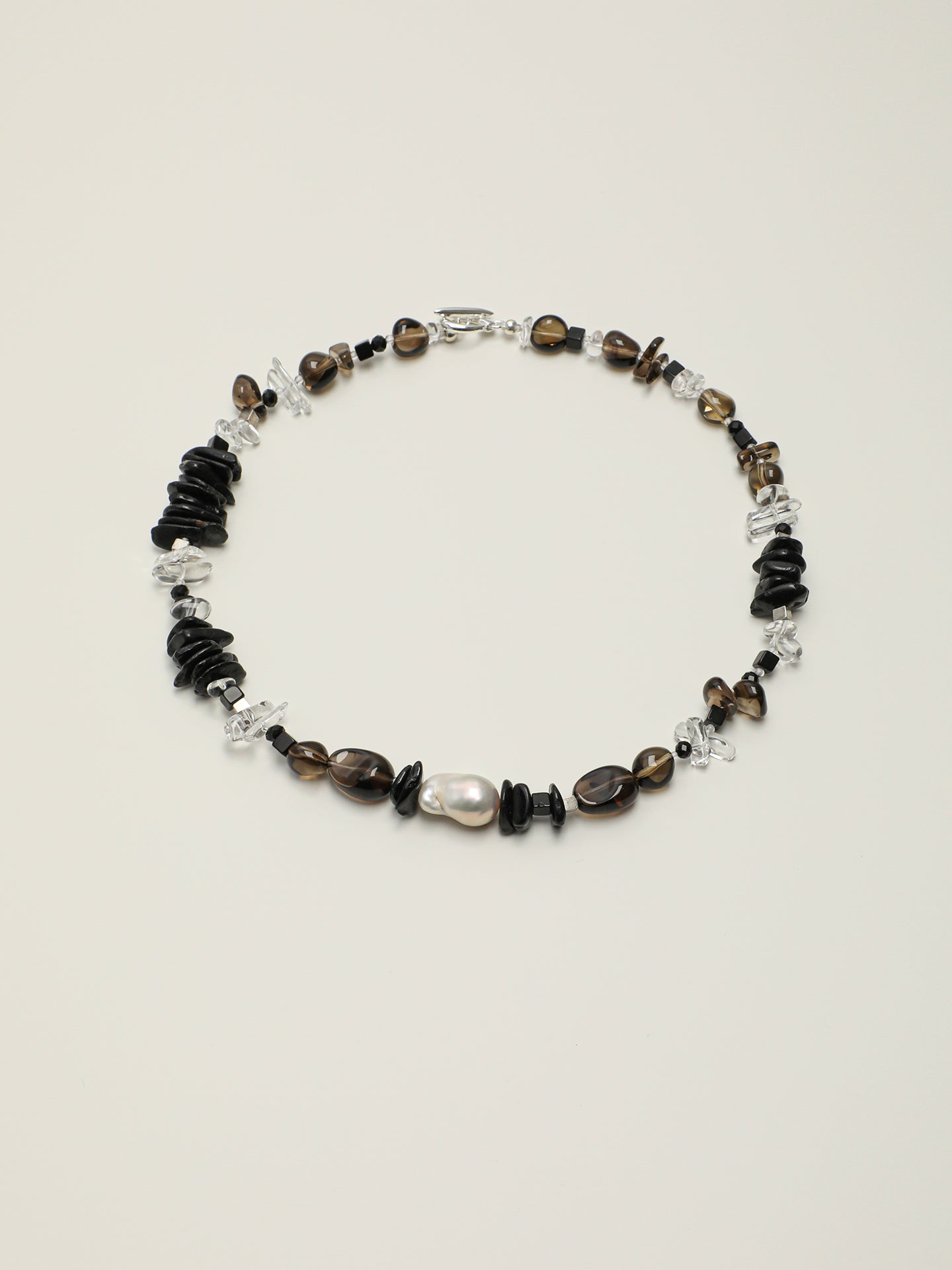 Nature's Palette Smoky Quartz Freeform Necklace — smoky quartz teardrop, smoky quartz long nuggets, cl... | PuraPerla