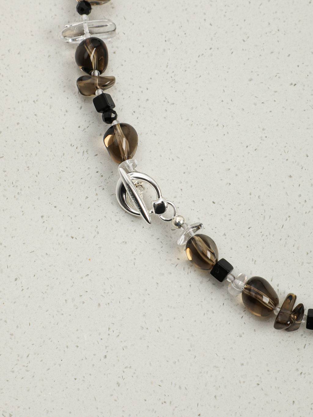 Nature's Palette Smoky Quartz Freeform Necklace — smoky quartz teardrop, smoky quartz long nuggets, cl... | PuraPerla