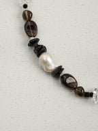 Nature's Palette Smoky Quartz Freeform Necklace — smoky quartz teardrop, smoky quartz long nuggets, cl... | PuraPerla