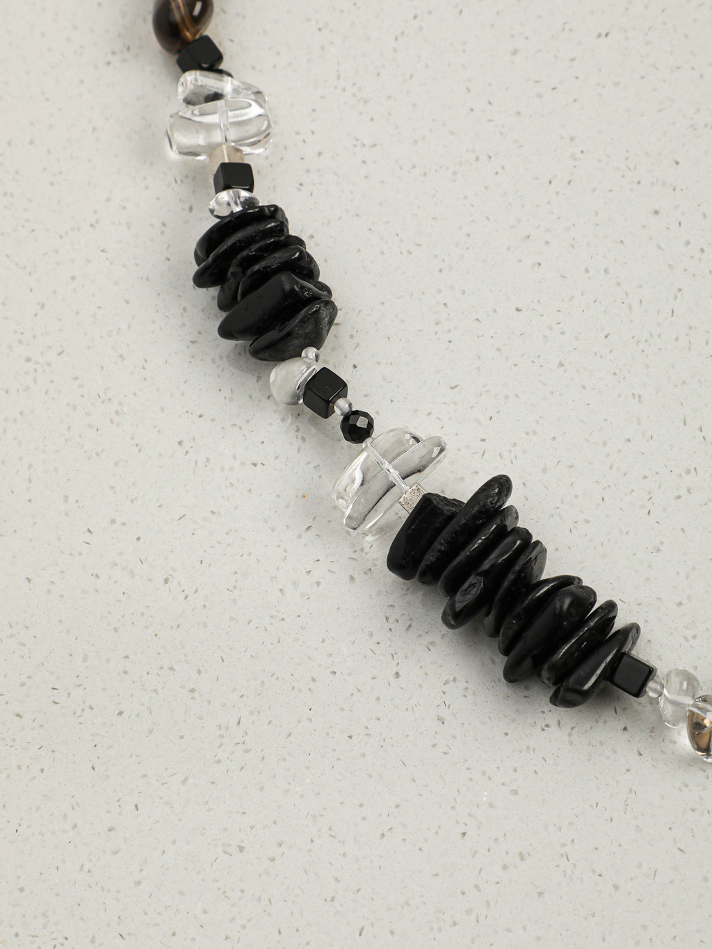 Nature's Palette Smoky Quartz Freeform Necklace — smoky quartz teardrop, smoky quartz long nuggets, cl... | PuraPerla
