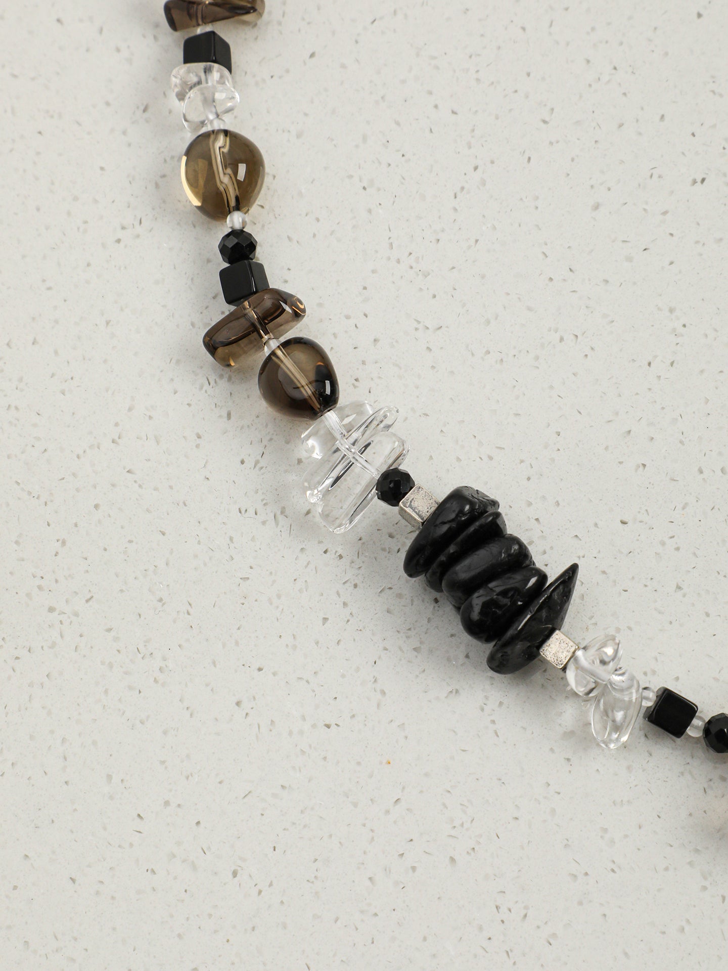 SENLORE Smoky Quartz Baroque Necklace – Side View