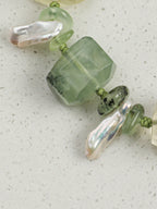Summer Grape Baroque Bracelet — large freeform prehnite, large freeform citrine, prehnite chips | SENLORE