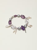Amethyst Long Tusk Baroque Bracelet — freeform double-point clear quartz, freeform amethyst, double-point amethyst | SENLORE