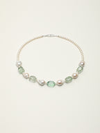 SENLORE Unique Green Crystal Baroque Necklace – Detail Close-up