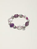 Amethyst Double-Point Freeform Bracelet — freeform double-point clear quartz, freeform amethyst, double-point amethyst | SENLORE
