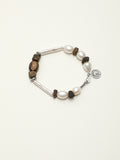 Silver Bar Baroque Bracelet — small silver-bar pearl, agarwood, premium freeform agarwood bead | SENLORE