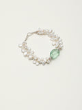 Flower Fairy Pearl Crystal Bracelet — green crystal & petal baroque pearl & S925 Sterling Silver | SENLORE