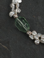 Flower Fairy Pearl Crystal Bracelet — green crystal & petal baroque pearl & S925 Sterling Silver | SENLORE