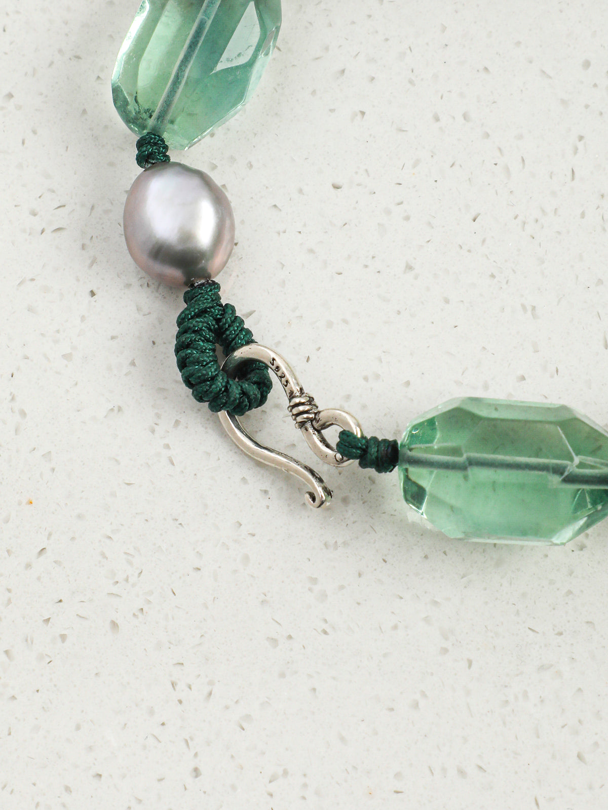 Green Forest Crystal Bracelet — freeform green crystal, malachite rice pearls, malachite chips | SENLORE
