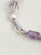 Freeform Double-Point Amethyst Bracelet — double-point amethyst, freeform double-point clear quartz, freeform amethyst | SENLORE