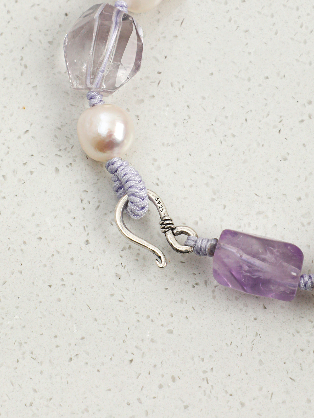 Freeform Double-Point Amethyst Bracelet — double-point amethyst, freeform double-point clear quartz, freeform amethyst | SENLORE