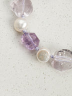 Freeform Double-Point Amethyst Bracelet — double-point amethyst, freeform double-point clear quartz, freeform amethyst | SENLORE