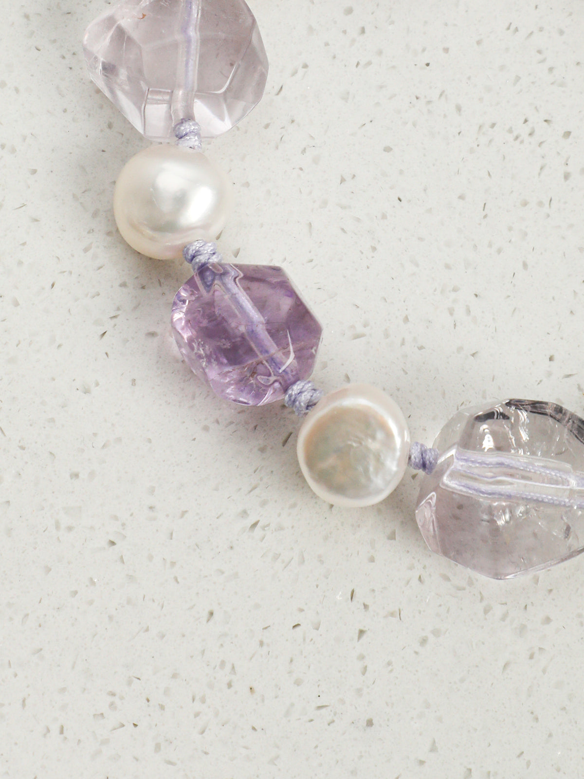 Freeform Double-Point Amethyst Bracelet — double-point amethyst, freeform double-point clear quartz, freeform amethyst | SENLORE