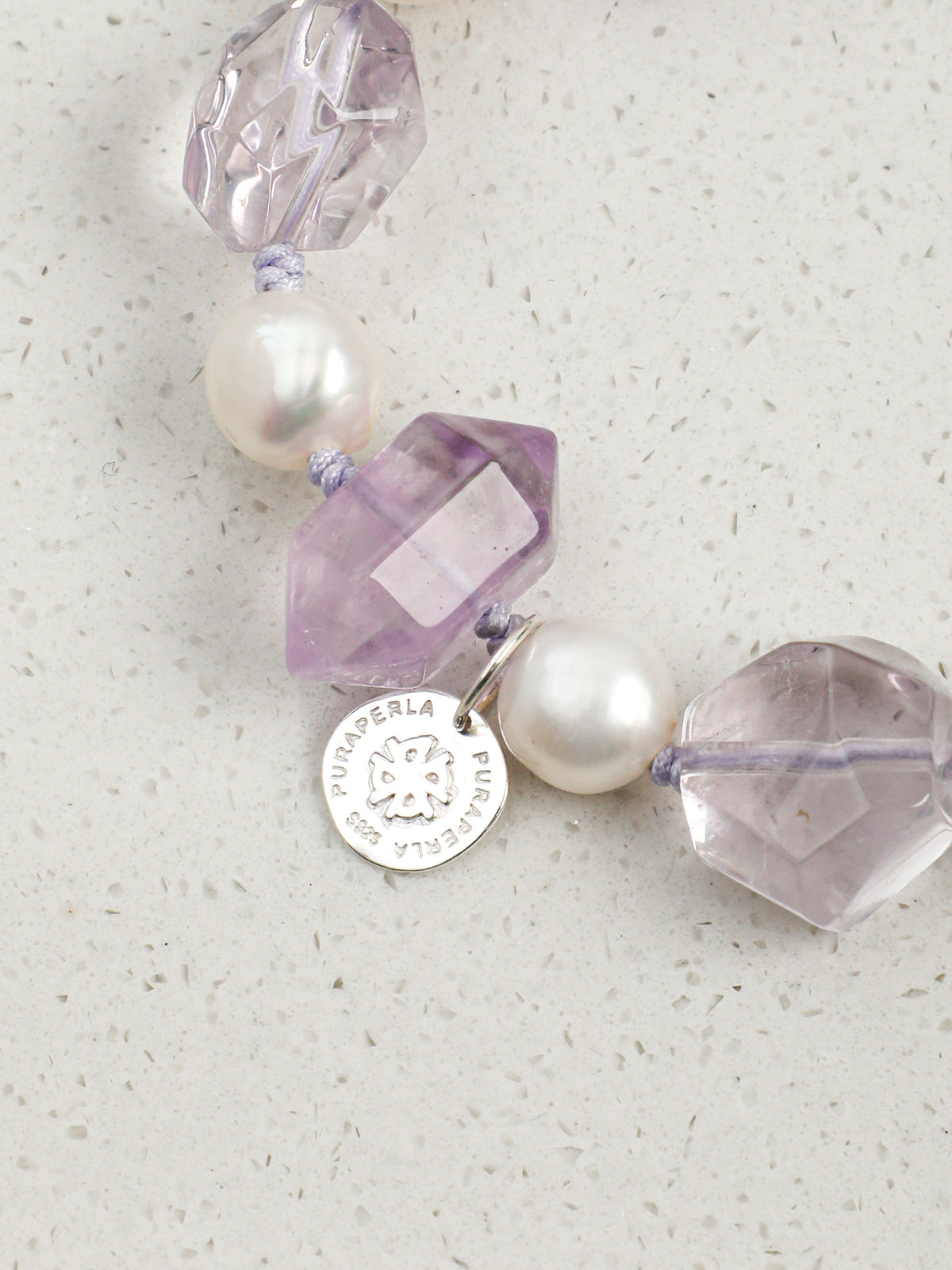 Freeform Double-Point Amethyst Bracelet — double-point amethyst, freeform double-point clear quartz, freeform amethyst | SENLORE